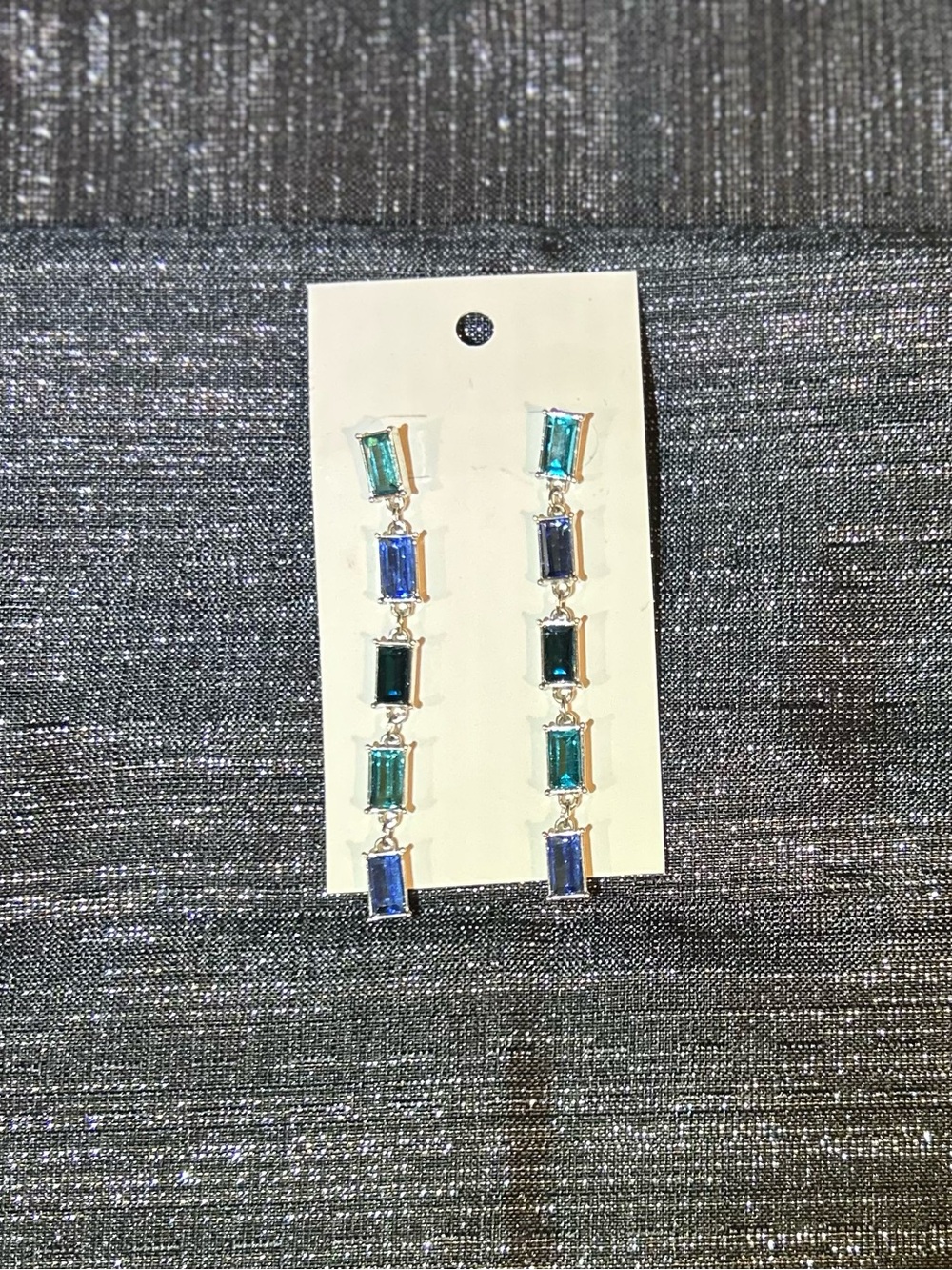 Elegant Baguette Crystal Drop Earrings in Shades of Blue - Women's Jewelry